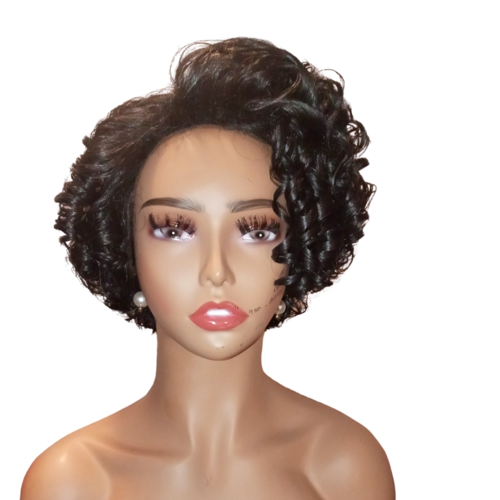 Jet ✈️ | Black Half Wig Synthetic Hair | via Instant Detailz